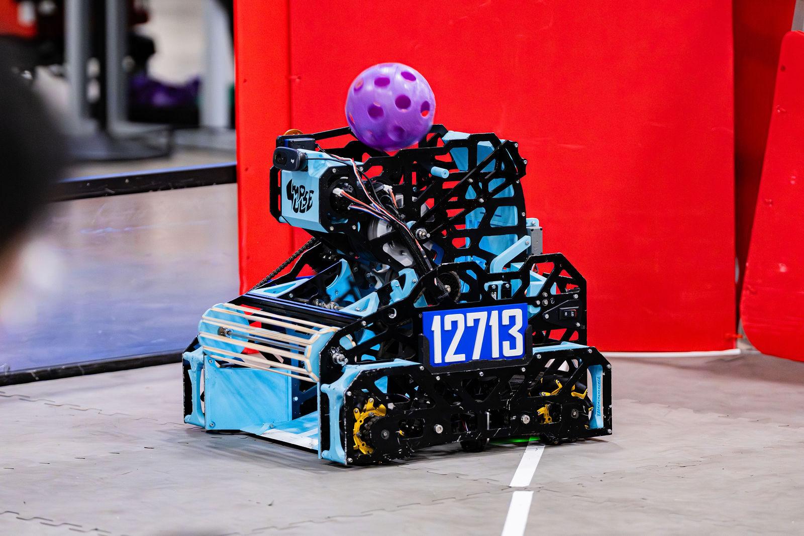 A FIRST Tech Challenge robot ready for its match